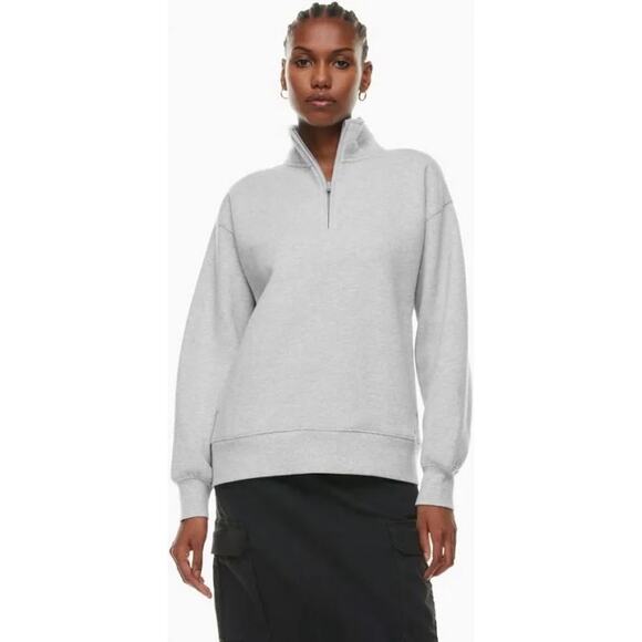 Aritzia Tops - Aritzia TNA Super Soft Sweatfleece Cozy Fleece Boyfriend Fit 1/4 Zip Pullover